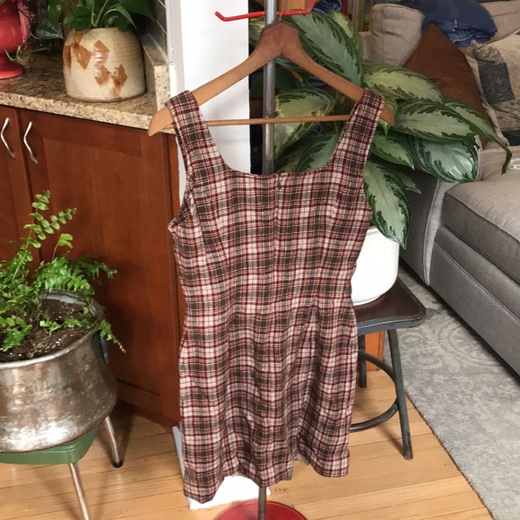 VINTAGE 60s/70s Abercrombie & Fitch Wool Blend Plaid Pinafore Dress Hong Kong - Picture 5 of 14